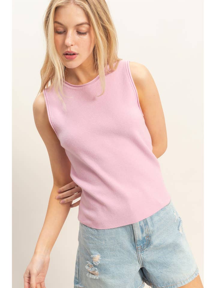 Ribbed Crew Neck Tank Top for wholesale by HYFVE