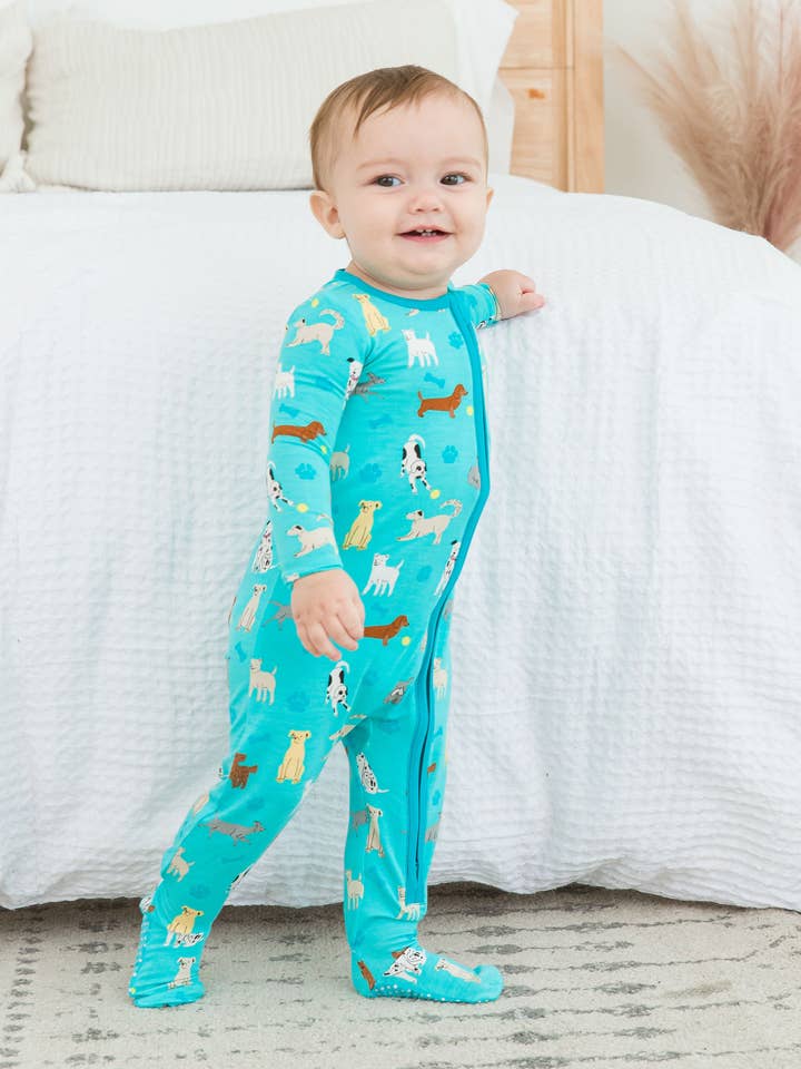 SoftSnooze™ Baby Boys Bambu Viskos Valplek Heldräkt Pyjamas för wholesale av RuffleButts + RuggedButts