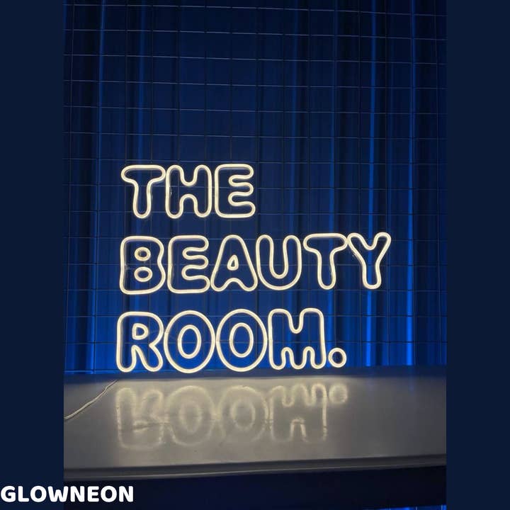 Letrero de neón The Beauty Room, decoración LED de pared para salón de belleza para niñas para venta al por mayor de Glow Neon