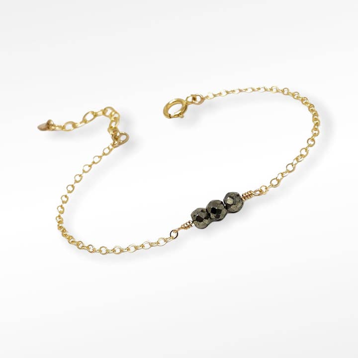 Pyrite Bead Bracelet for wholesale by DLJ