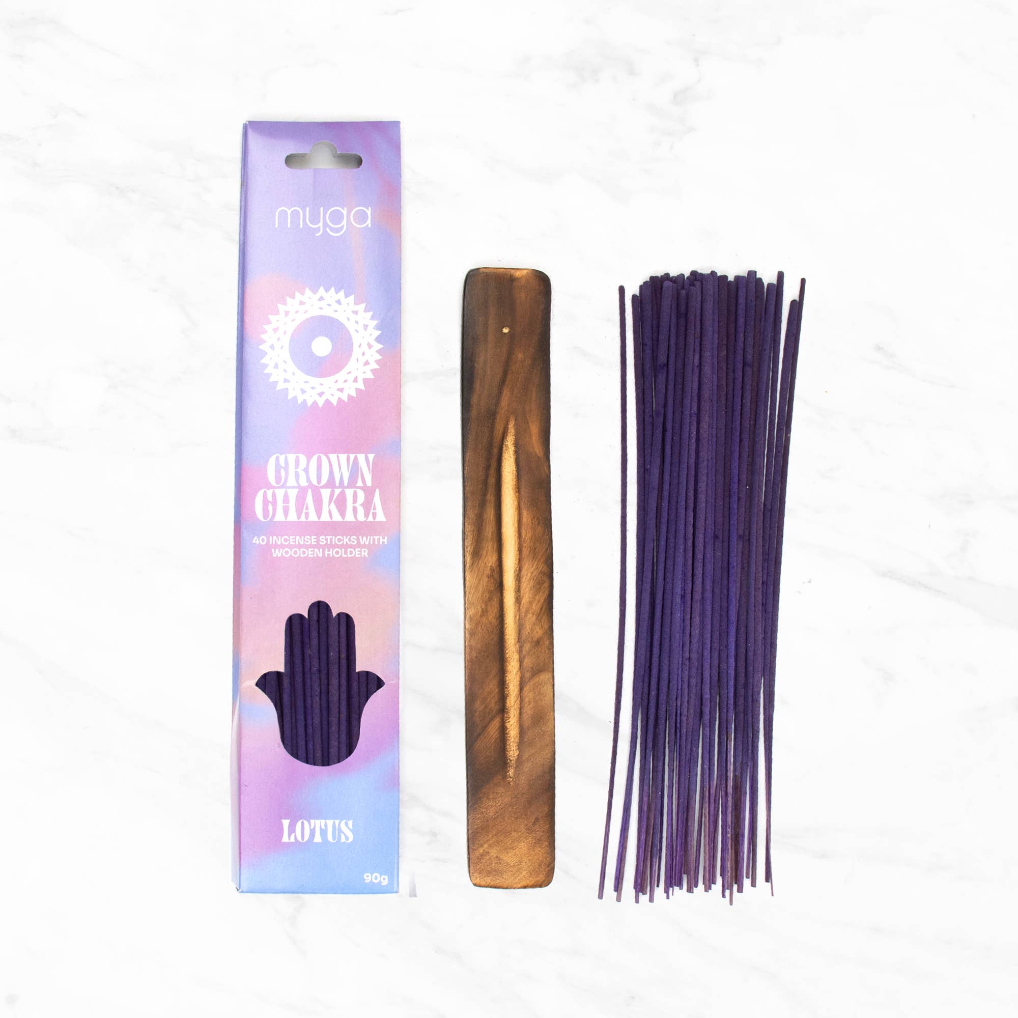 Myga - Wholesale Incense - Chakra & Luck Incense Stick & Wooden Holder 84 Piece Display10