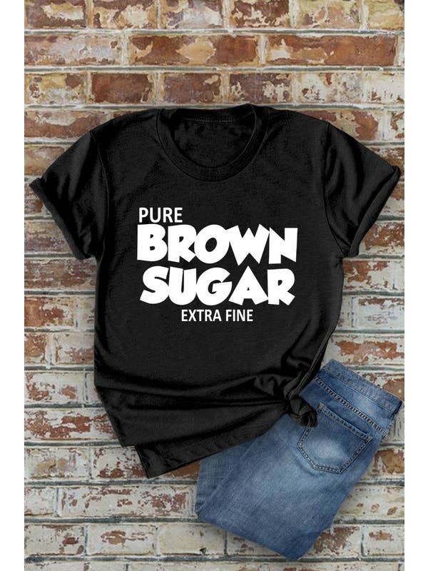 Top Avenue – T-shirt estampada - Mulher por atacado – Camiseta Pure Brown Sugar Extra Fino, Unissexo de gola curta