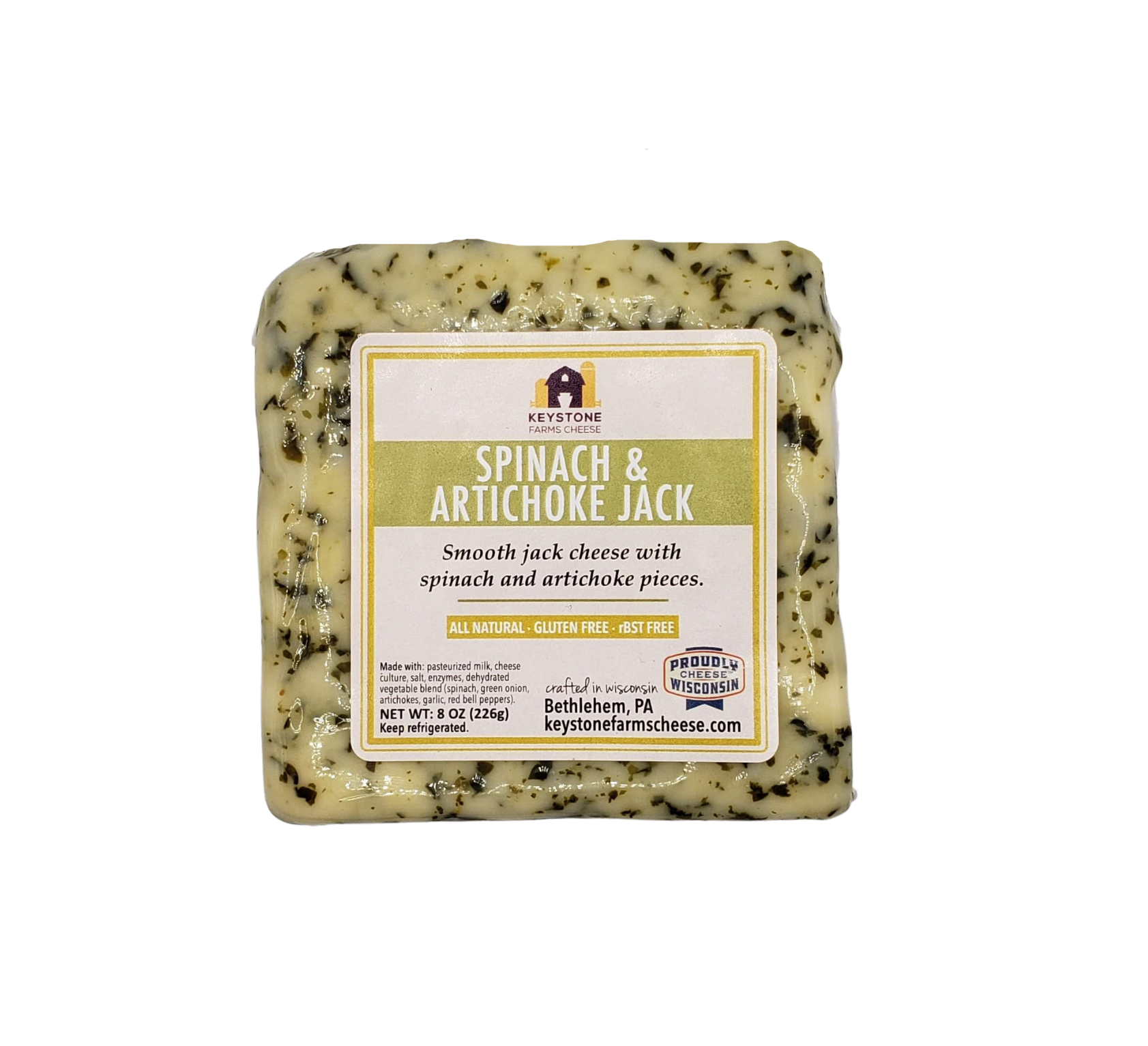 Keystone Farms Cheese - Wholesale Cheese - Spinach and Artichoke Jack2