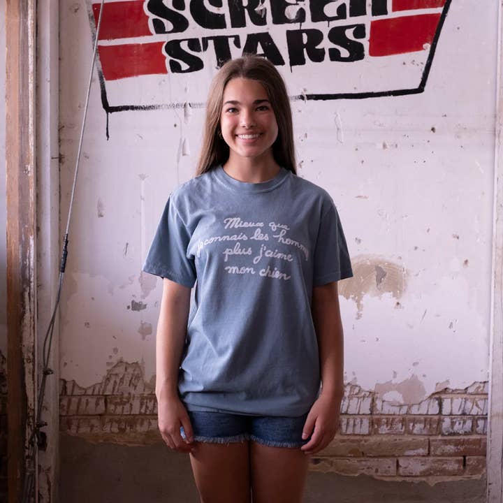 The Better I Know Men, The More I Love My Dog T-Shirt (French) for wholesale by NORMAN ROSCOE