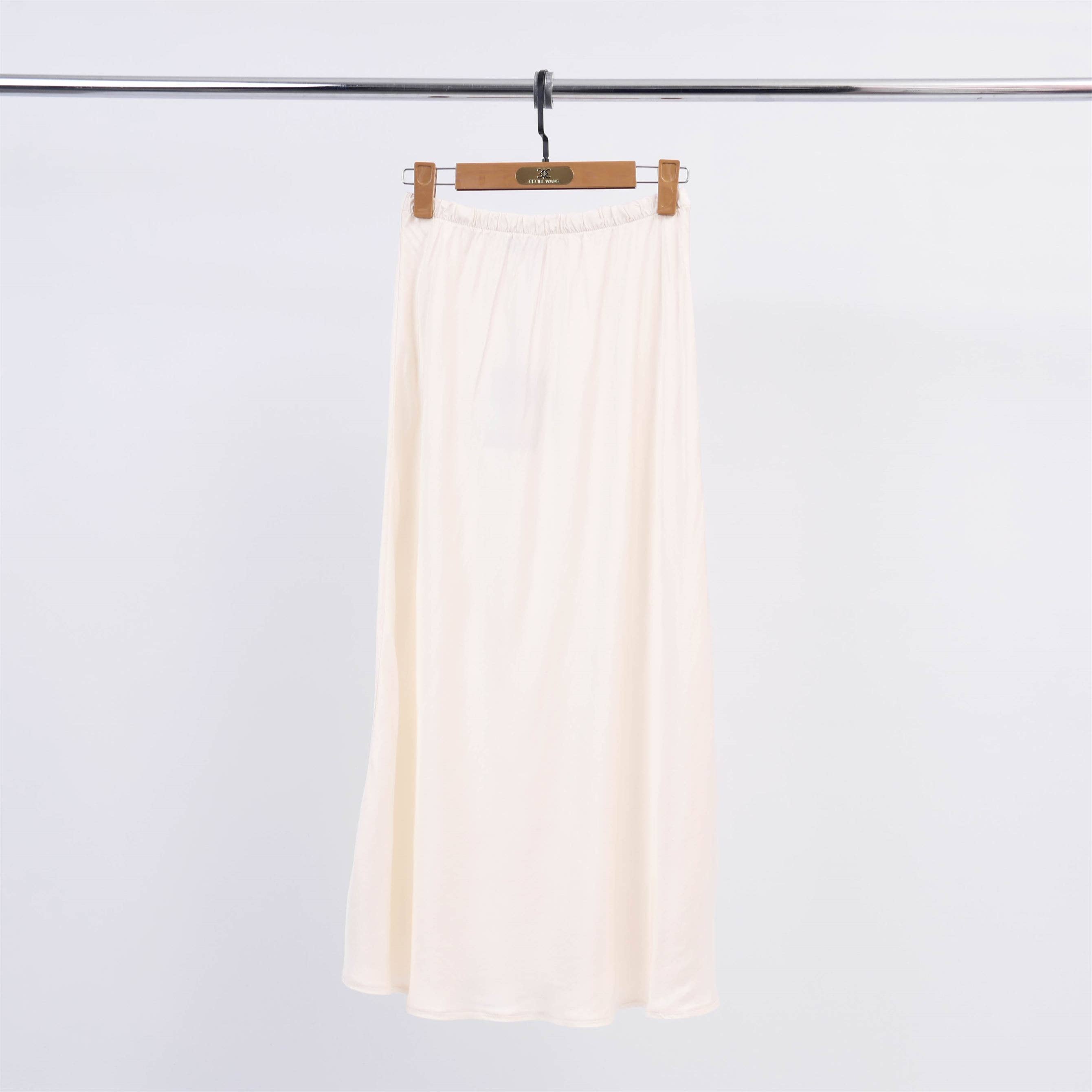 Cecile Wang - Wholesale Skirt - Women's - Fluid mid-length satin skirt DB820611