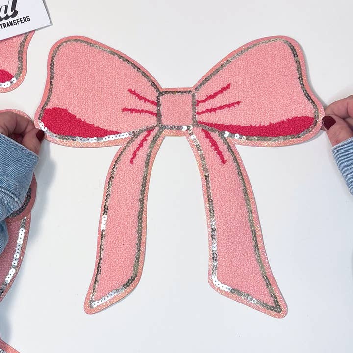Artful Transfers - Wholesale Patch - Pink Bow - Chenille Patch0