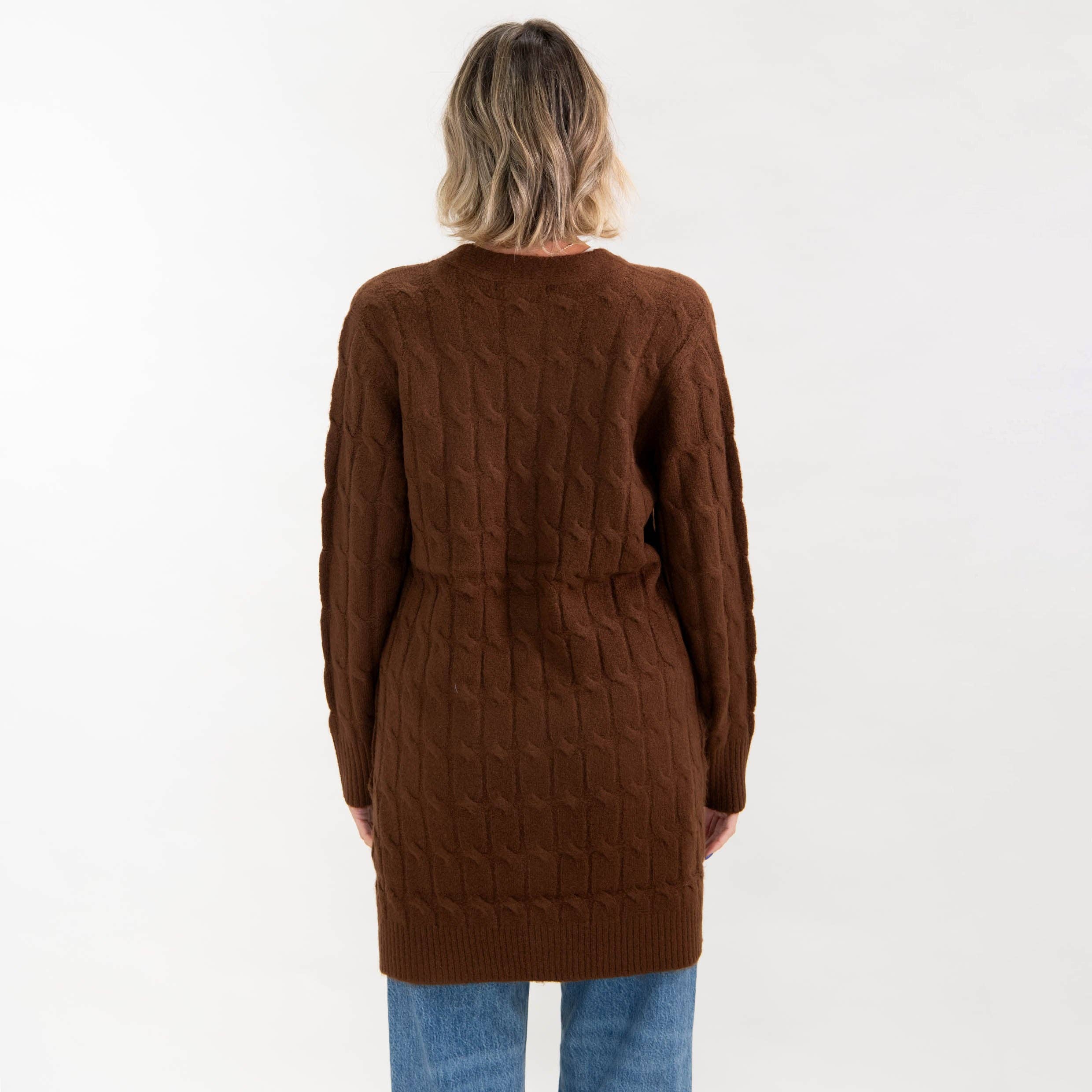 Brown Blessed Cable Knit Cardigan for wholesale on Faire3