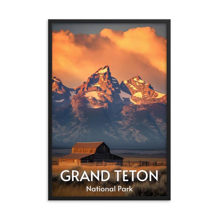 Grand Teton National Park Framed poster for wholesale by Wander Trails