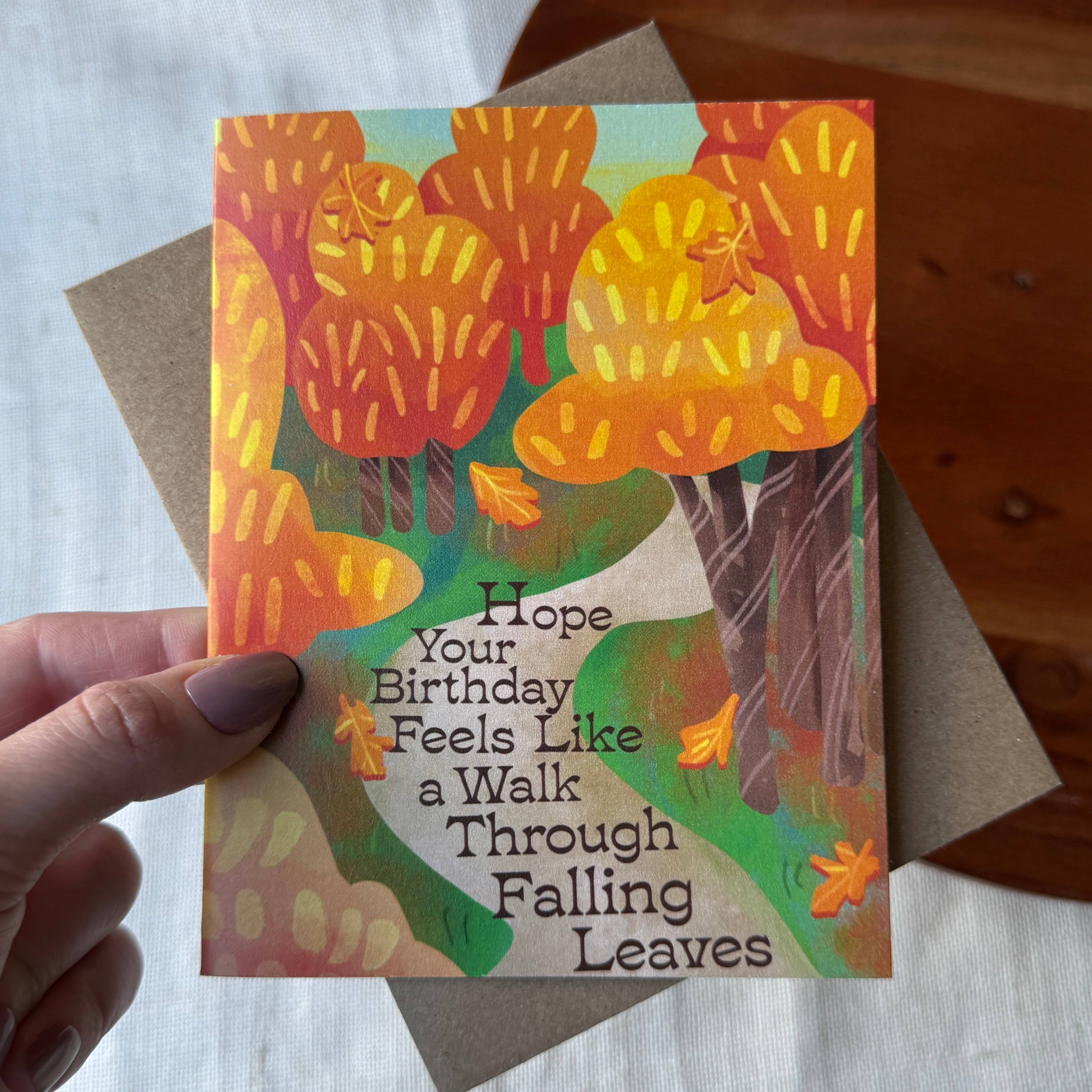 Big Moods - Wholesale Birthday Card - "Like a walk through falling leaves" Fall Birthday Card0