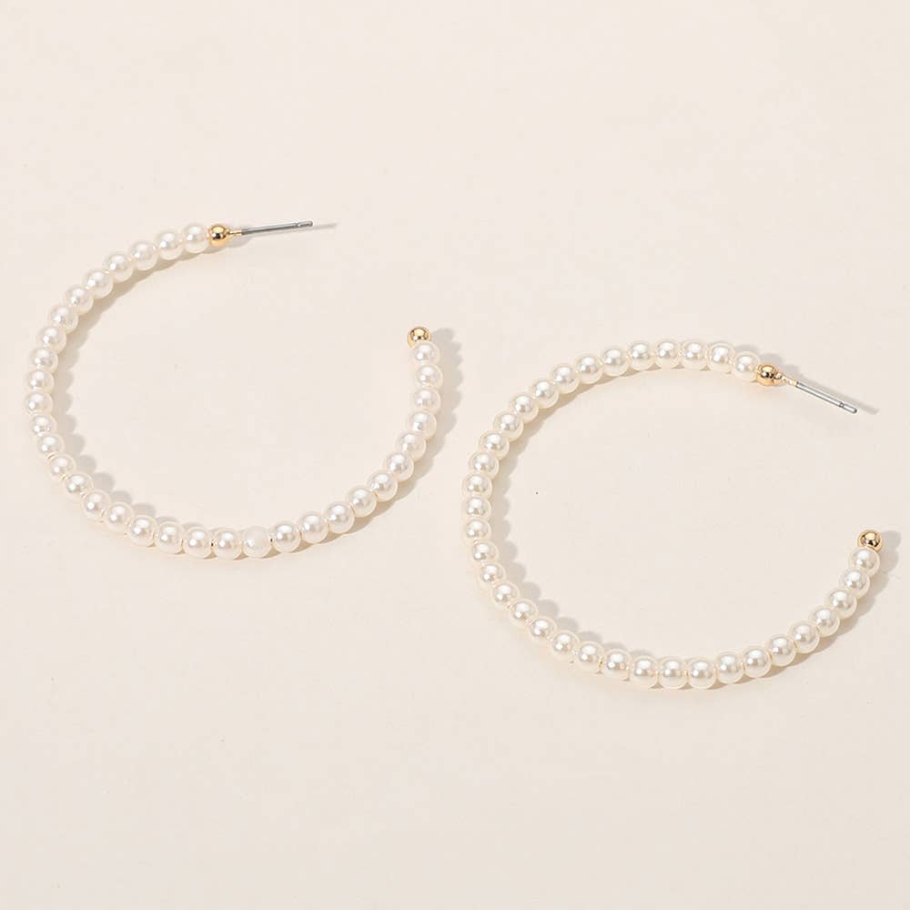 Sensibling Corp. - Wholesale Hoop Earrings - Pearl Hoop Earrings1