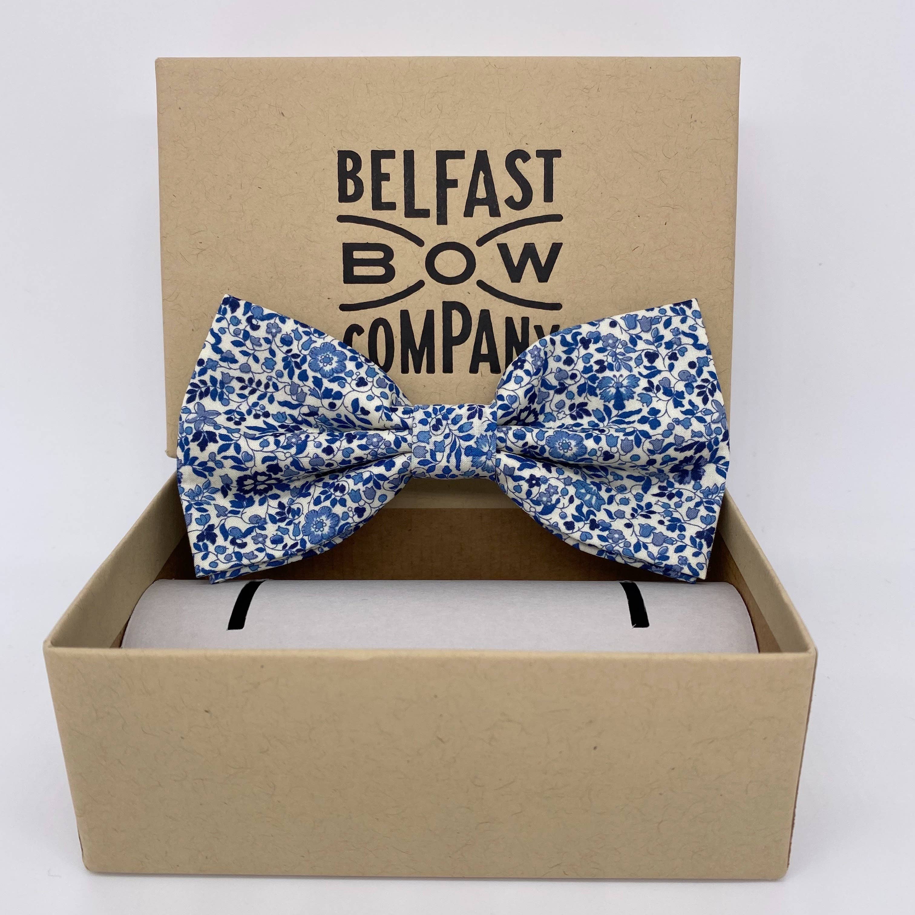 Belfast Bow Company – wholesale Bow Tie - Men’s – Liberty of London Bow Tie in Navy Ditsy Floral1