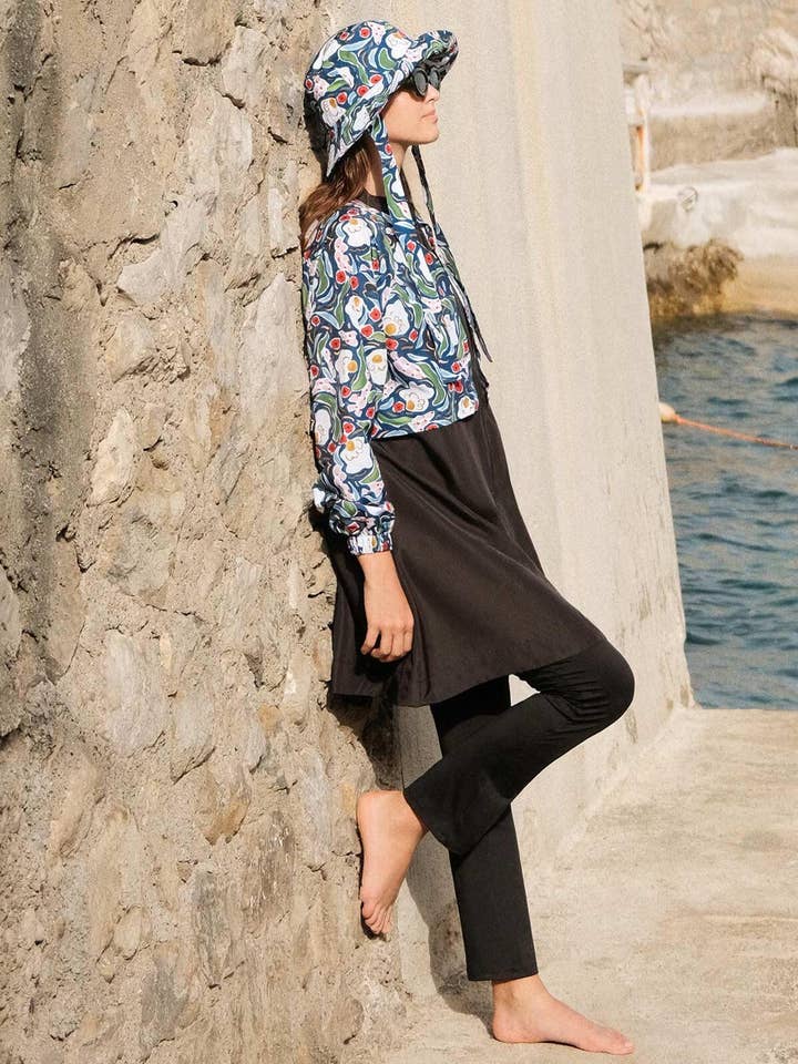 3-teiliger bescheidener Badeanzug mit Windbreaker, mehrfarbig für den Großhandel von MANUKA