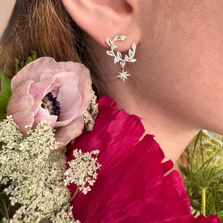 Fairy Ring Earrings- Silver for wholesale by Memento Mori Designs NYC