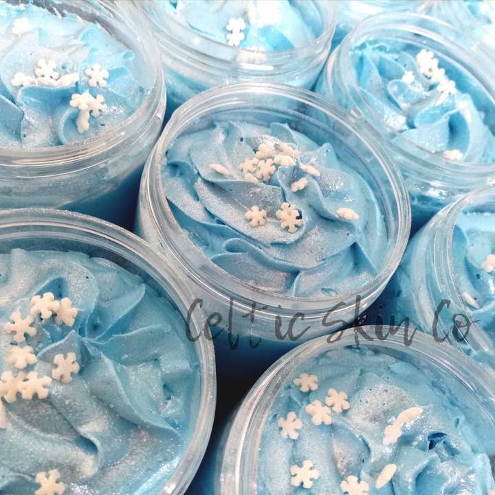 Frozen Shower Fluff for wholesale by Celtic Skin Co