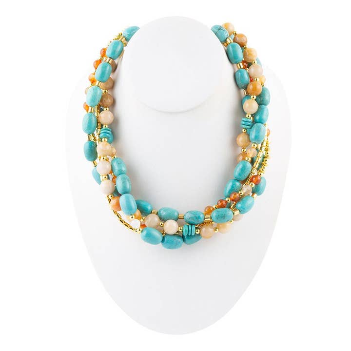 Collier tendance multicouche Windswept pour la vente par Barse Jewelry