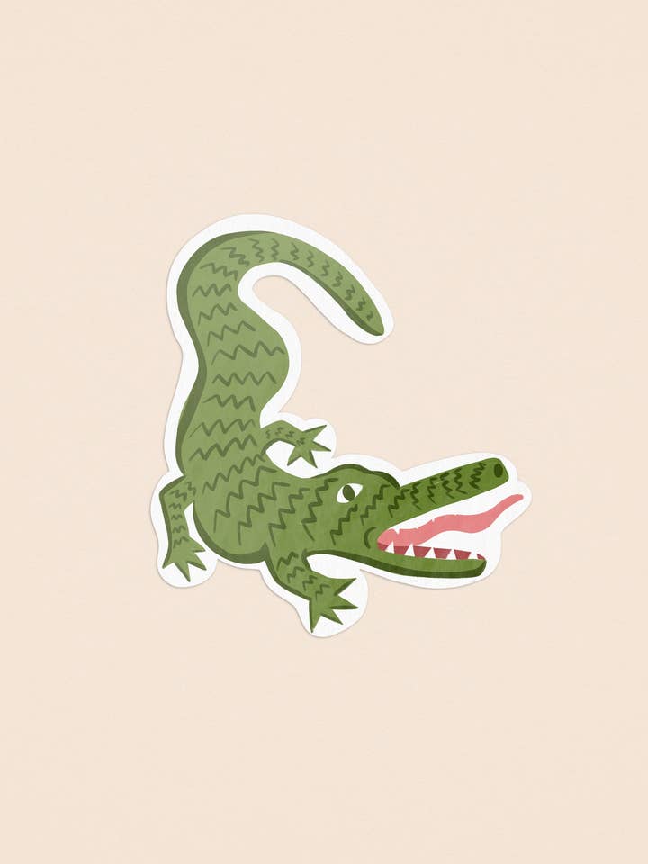 Autocollant Illustré d'Alligator pour la vente par One & Only Paper