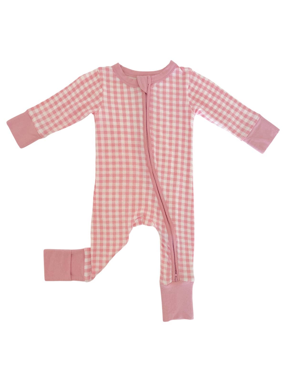 SpearmintLOVE - Vente Barboteuse – bébé - Combinaison à fermeture éclair convertible 2 en 1, Vichy rose4