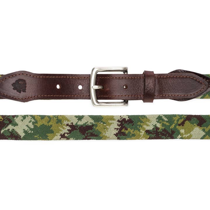 Camo Needlepoint Belt for wholesale by Good Threads