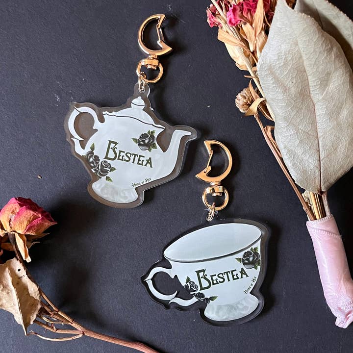 House of Hex - Wholesale Keychain - Women's - Bestea Keychain Set | BFF | Tea party | Friendship3