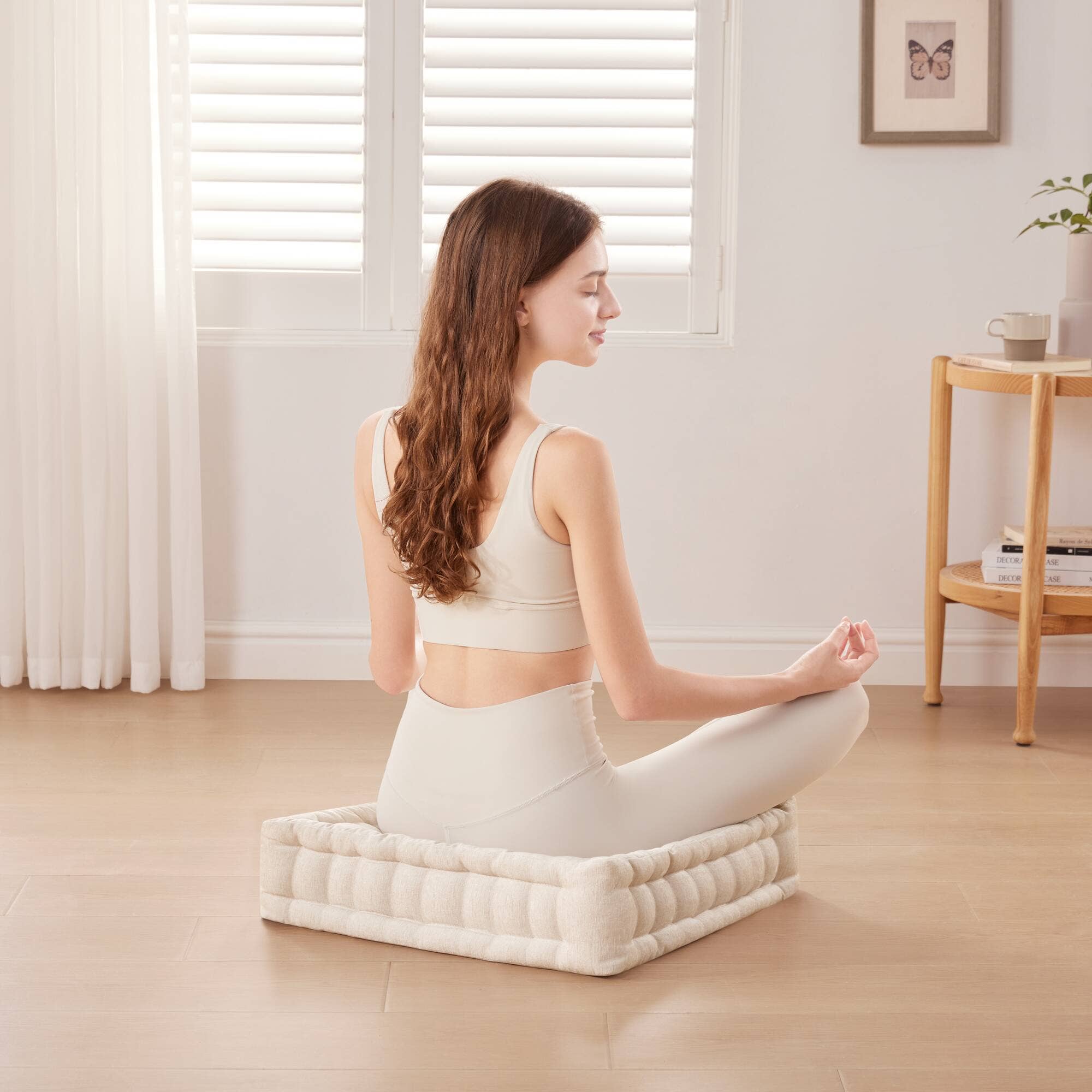 Olliix - Wholesale Floor Pillow - Square Large Pillow Seating Floor Cushion, Ivory2