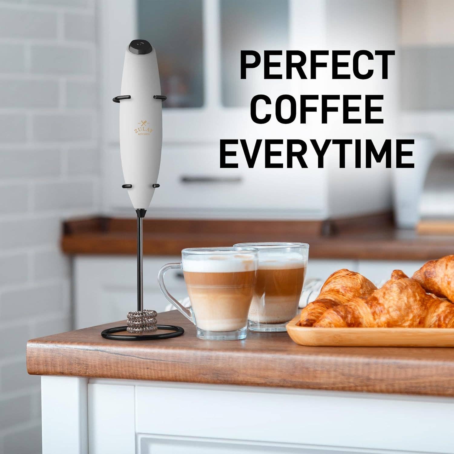 Zulay Kitchen - Wholesale Kitchen Tool/Gadget - Tornado Milk Frother Whisk – Includes 4 AA Batteries6