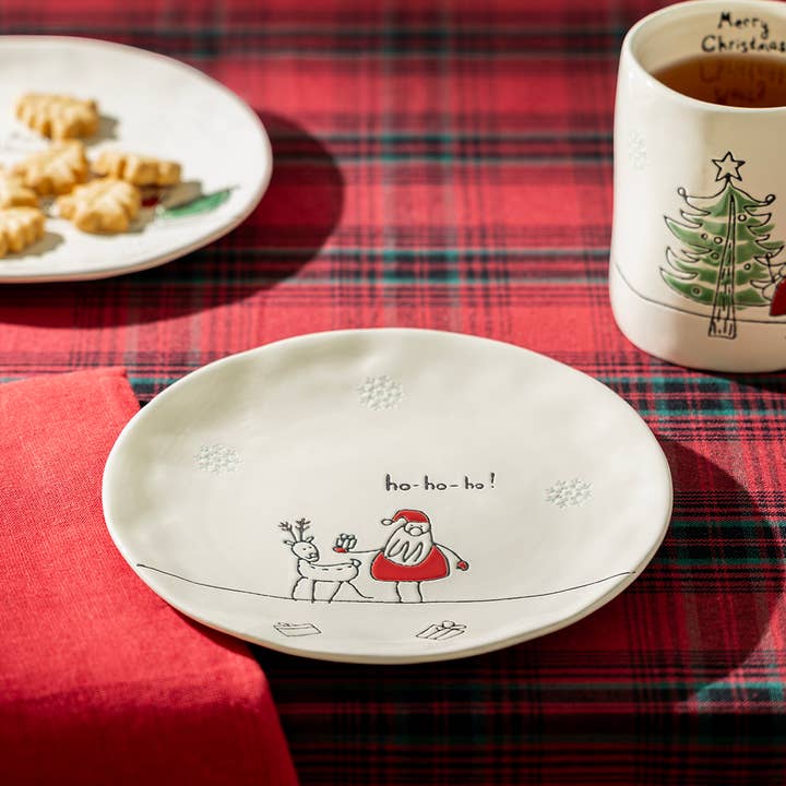 Grace Teaware - Wholesale Salad Plate - Santa’s Reindeer Gift 8" Dessert Plate