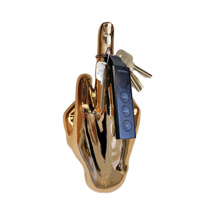 Interior Illusions Plus - Wholesale Sculpture - Dark Gold Middle Finger Wall Mount Sculpture - 8.5" long1