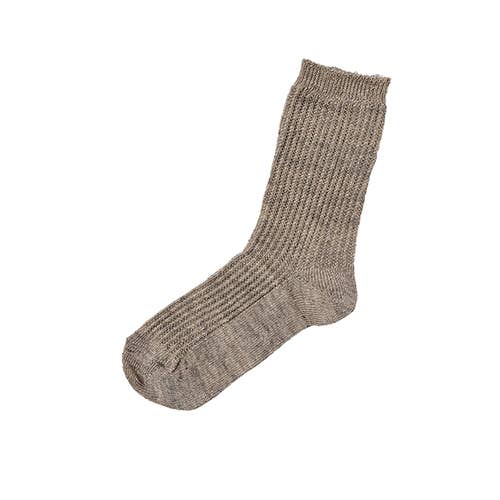 NISHIGUCHI KUTSUSHITA - Vendita all'ingrosso Calzini - Donna - Calzini a coste in lino taglia S1