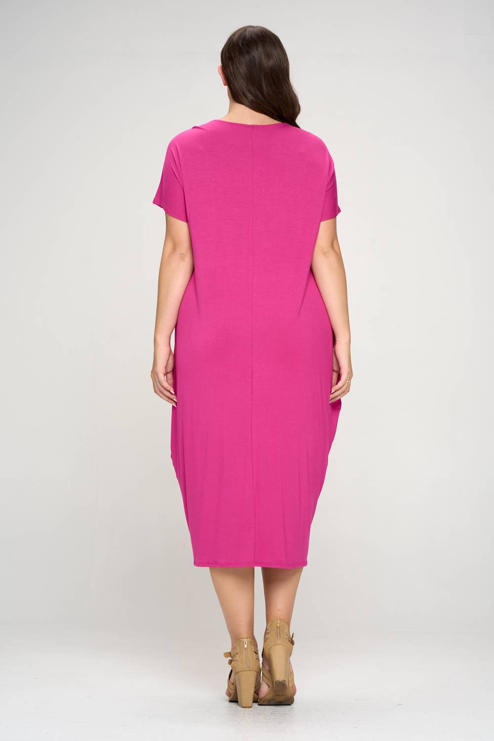 Allium - Wholesale Dress - Women's - Plus Size Cocoon Maxi Dress with Dolman Sleeves11