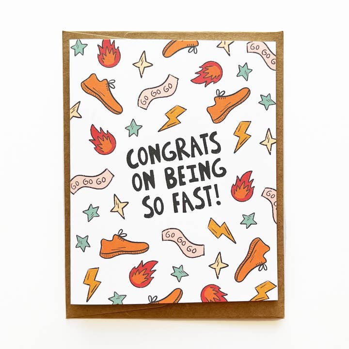 Congrats On Being So Fast Card for wholesale by Keegsie Running
