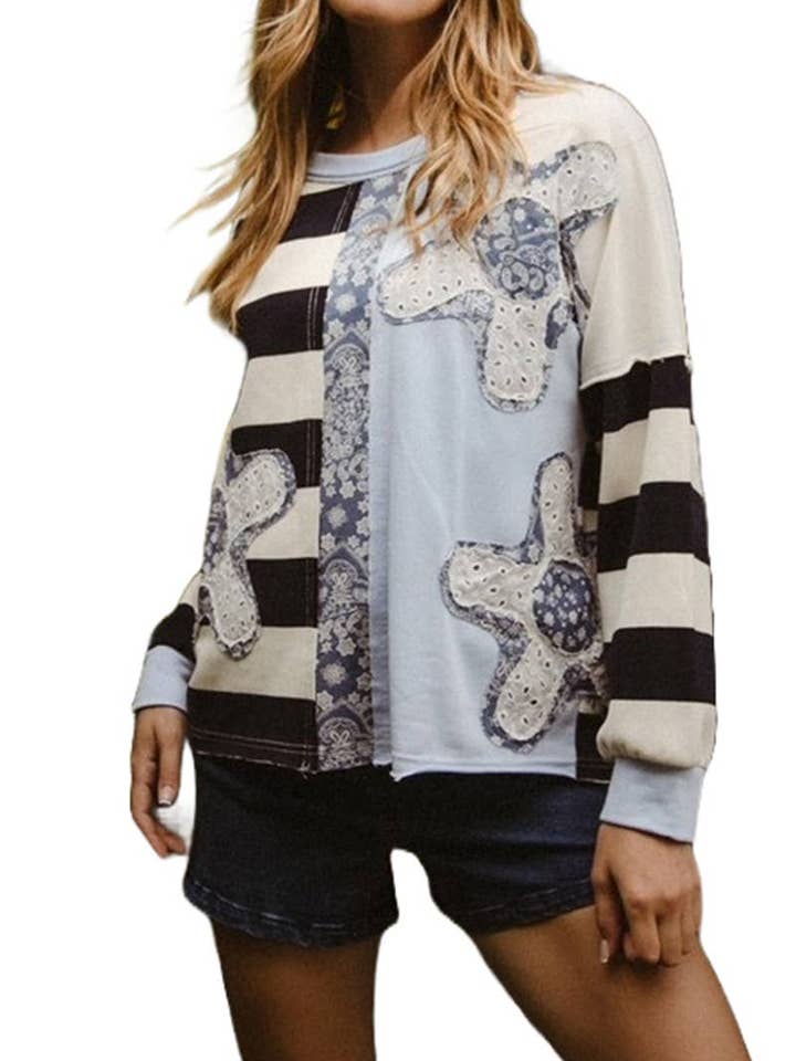 Top Felpa Patchwork per la vendita all'ingrosso da parte di Vanilla Monkey