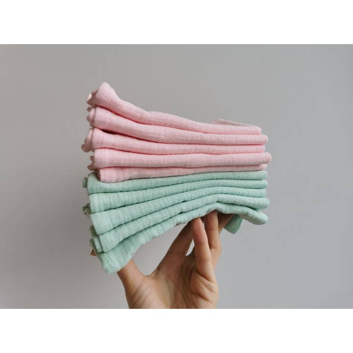 Pastel Baby – wholesale Ansikts- och kroppsservetter – Ekologiska muslin babyservetter, näsduk - olika färger