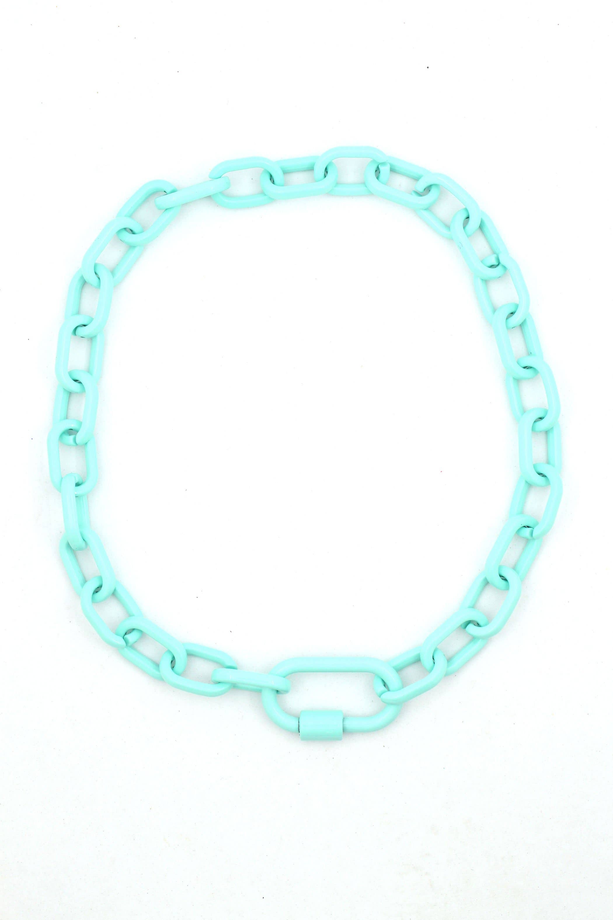 Woman Shops World - Wholesale Link & Chain Necklace - Luxe Link Enamel Chain Necklace, Assorted Colors4