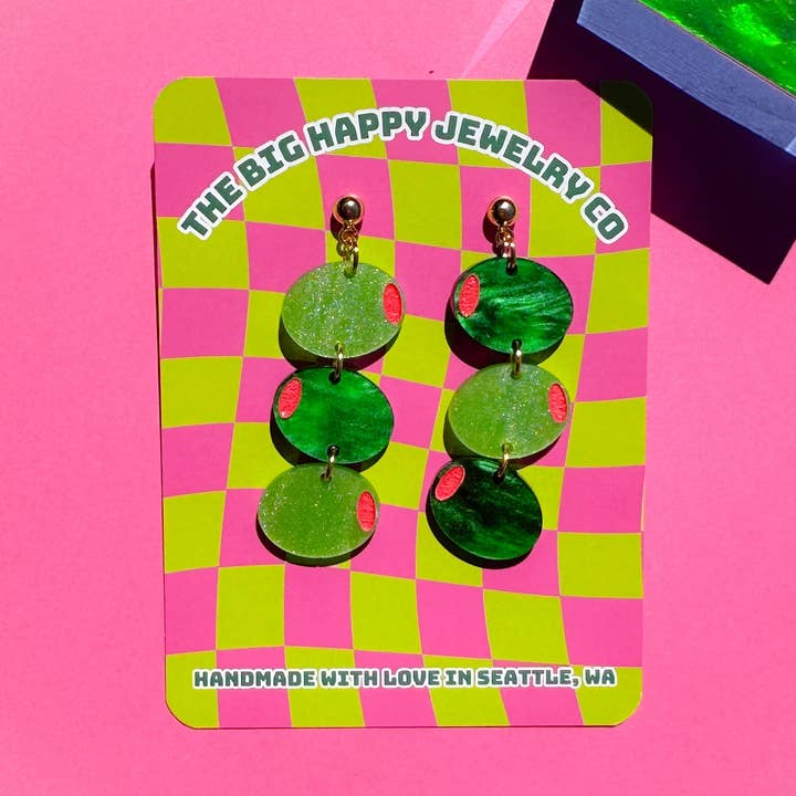 Brinco Trio Olive por atacado de The Big Happy Jewelry Co