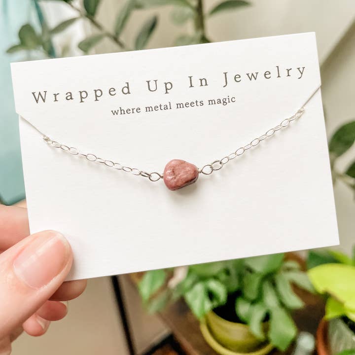 Pink Tourmaline Adjustable Bracelet Sterling Silver for wholesale by Wrapped Up In Jewelry