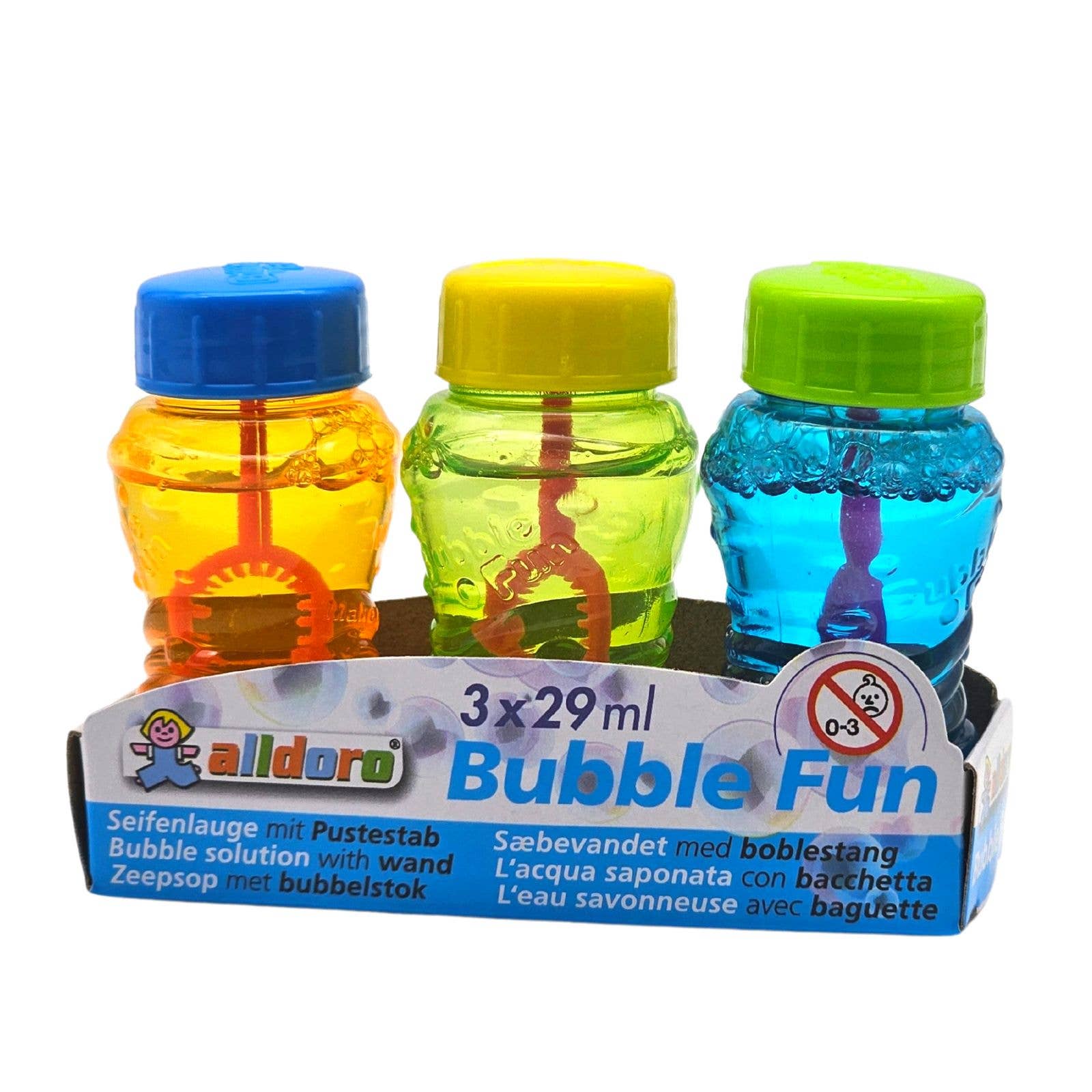 alldoro GmbH - Wholesale Bubble Wand - Kids - Bubble Fun, set of 3 mini soap bubbles, 3 x 29 ml1