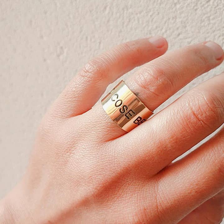 Loti jewels - Wholesale Band/Stacked Ring - MESSAGE RING IN BRASS WITH ENGRAVING13
