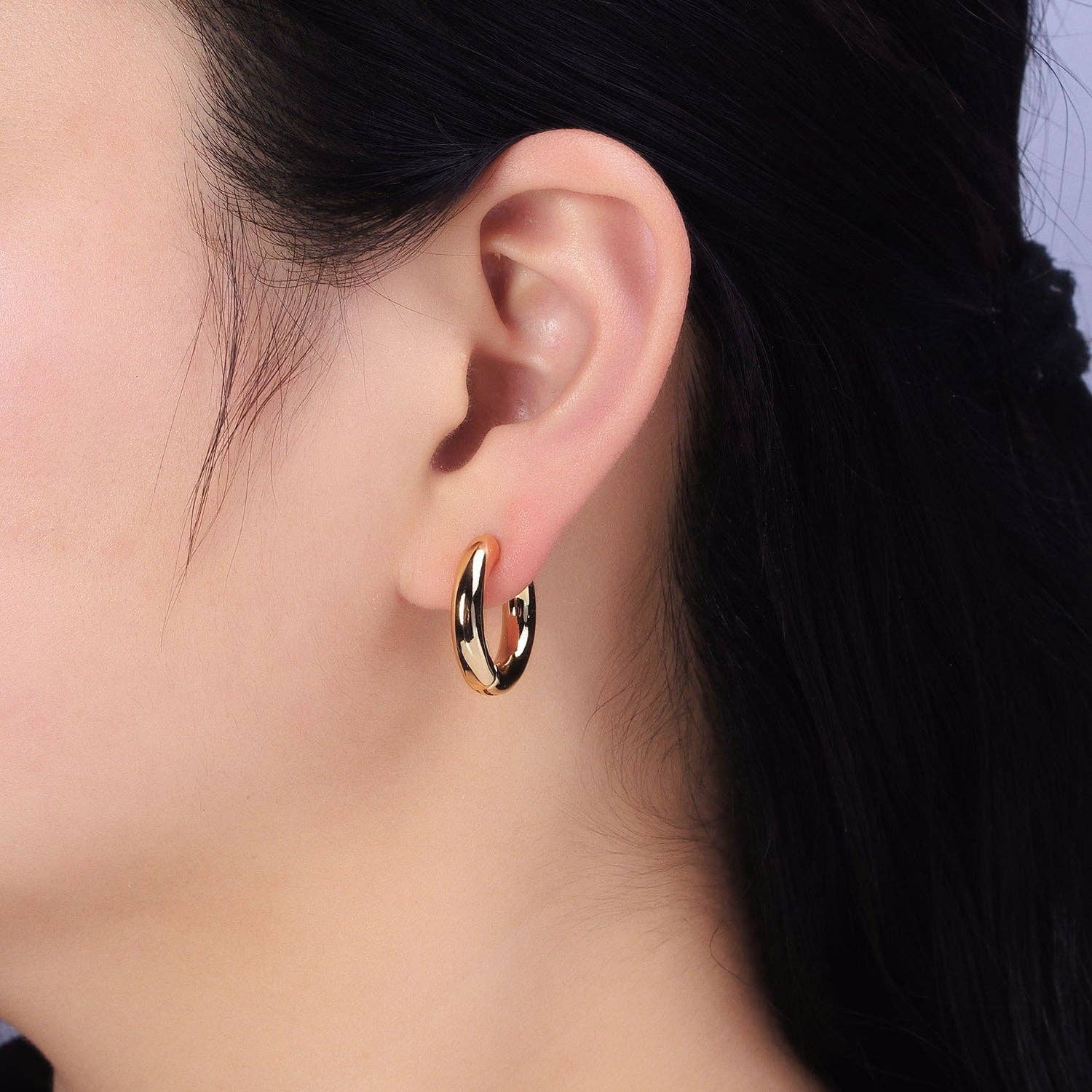 Aim Eternal - Wholesale Hoop Earrings - 16K Gold Filled 20mm Chubby Tube Endless Hoop Earrings | AB5151