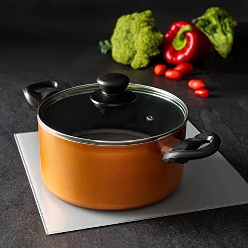 Moss & Stone - Wholesale Cookware Set - 4 Piece Pots & Pans Set Nonstick Cookware Set, Aluminum Pots and Pans, Copper Pots and Pans Set with Glass Lid, Dishwasher Safe, Cooking Set4