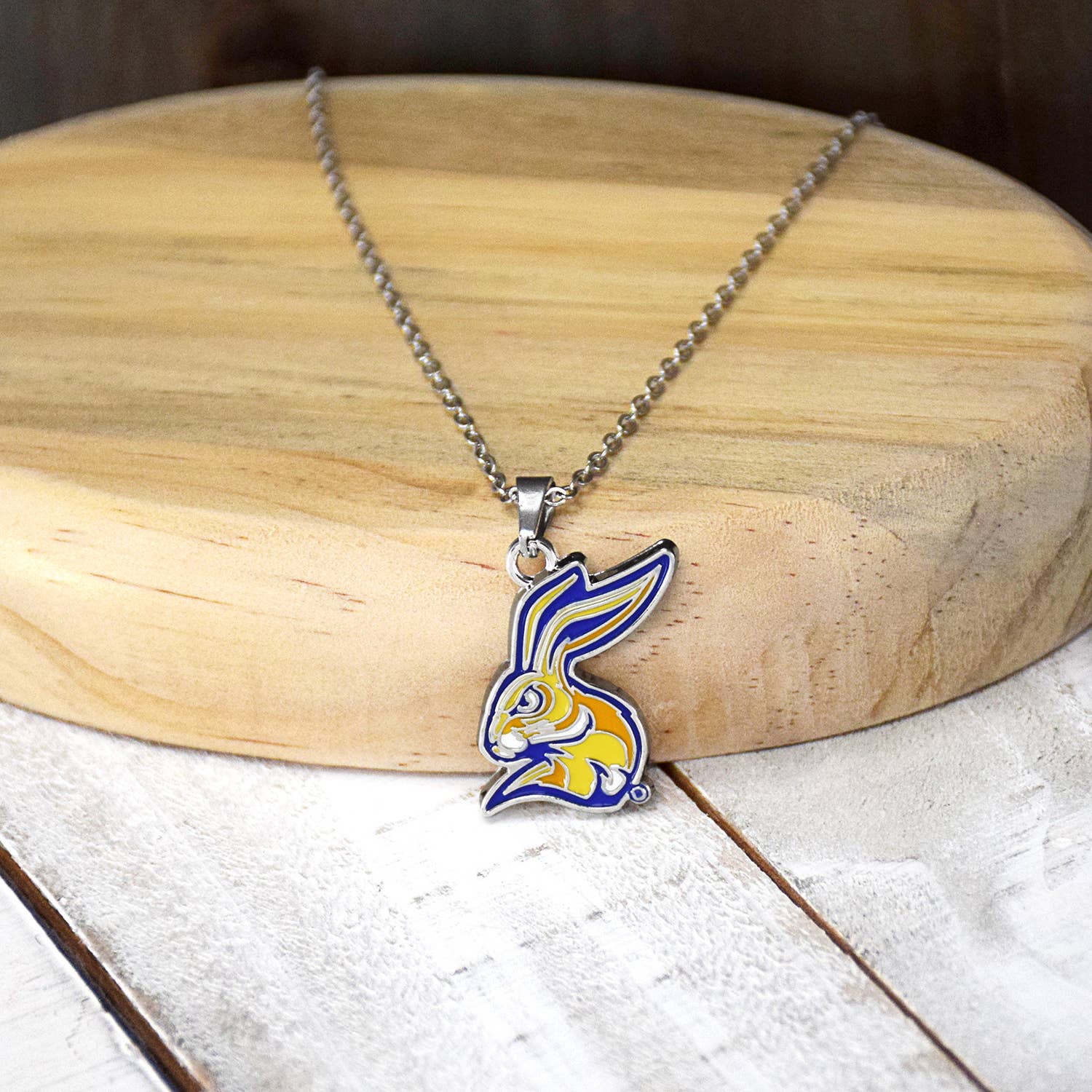 Fan Frenzy Gifts - Wholesale Pendant/Charm Necklace - Fan Frenzy Gifts South Dakota State Silver Fan Necklace1