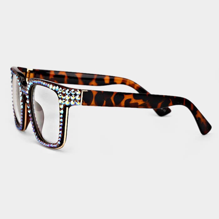 Sensibling Corp. - Wholesale Sunglasses - Women's - Crystal Embellished Clear Lens Wayfarer Sunglasses29