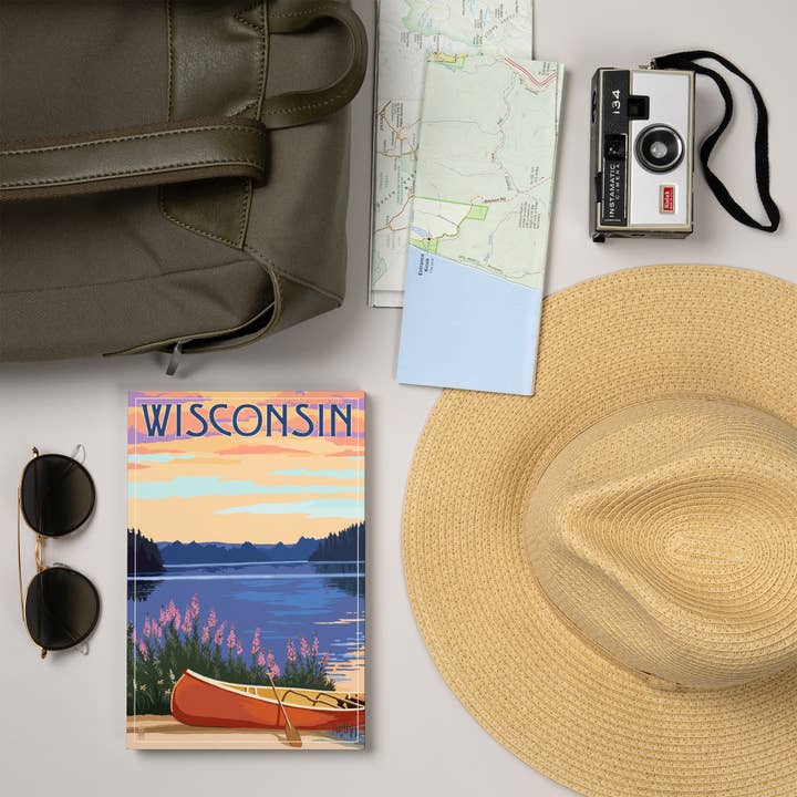 Lantern Press - Wholesale Journal/Diary - PREMIUM JOURNAL Wisconsin, Canoe & Lake7