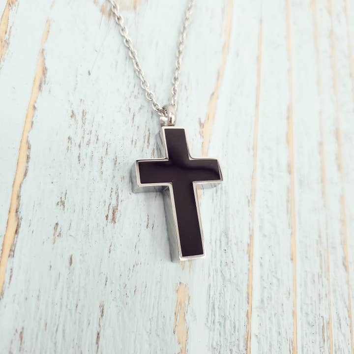 Just Vial - Wholesale Halskettinghanger - Cross Urn halsketting met hanger - roestvrij staal