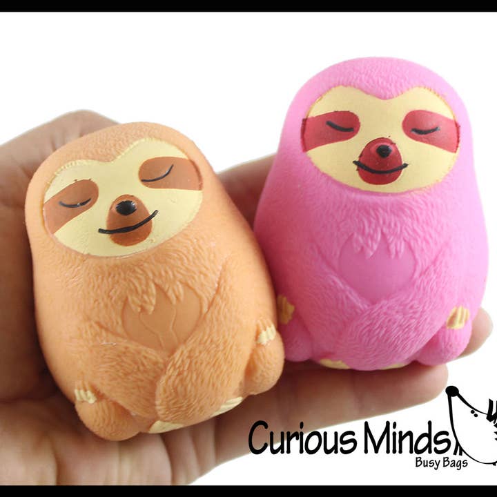 Curious Minds Toys - Wholesale Fidget Toy - Kids - 1 Marshmallow Sloth Animal Stress Balls - Ultra Soft Kneadab7