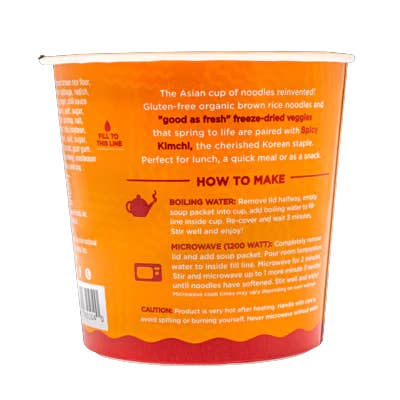 Lotus Foods – Engroshandel Ramen – Krydret Kimchi ris Ramen nudelsuppe - 1.98 oz/6 pk