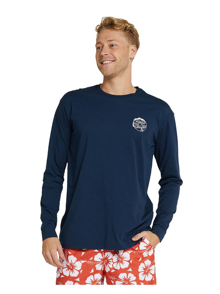 Okanui - Wholesale Screen printed t-shirt – Men′s - Mens - Long Sleeve T's - Ferris - Navy