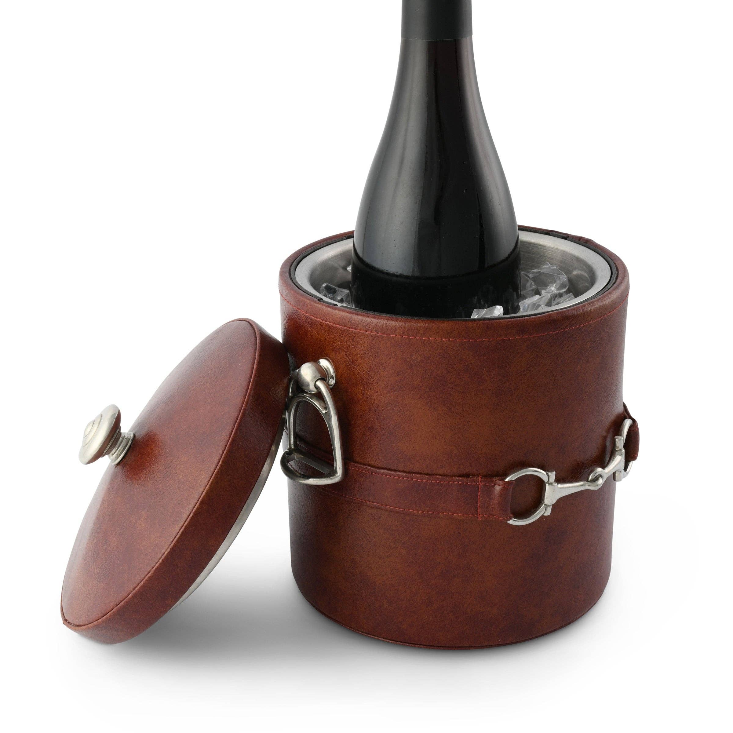 Vagabond House - Wholesale Ice Bucket - Equestrian Horse Bit Leather Ice Bucket1