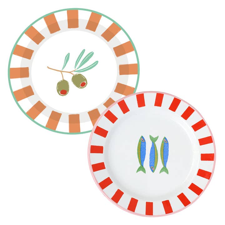 Bon Appetit Enamel Plates Starter Set - 20cm for wholesale by Talking Tables EU