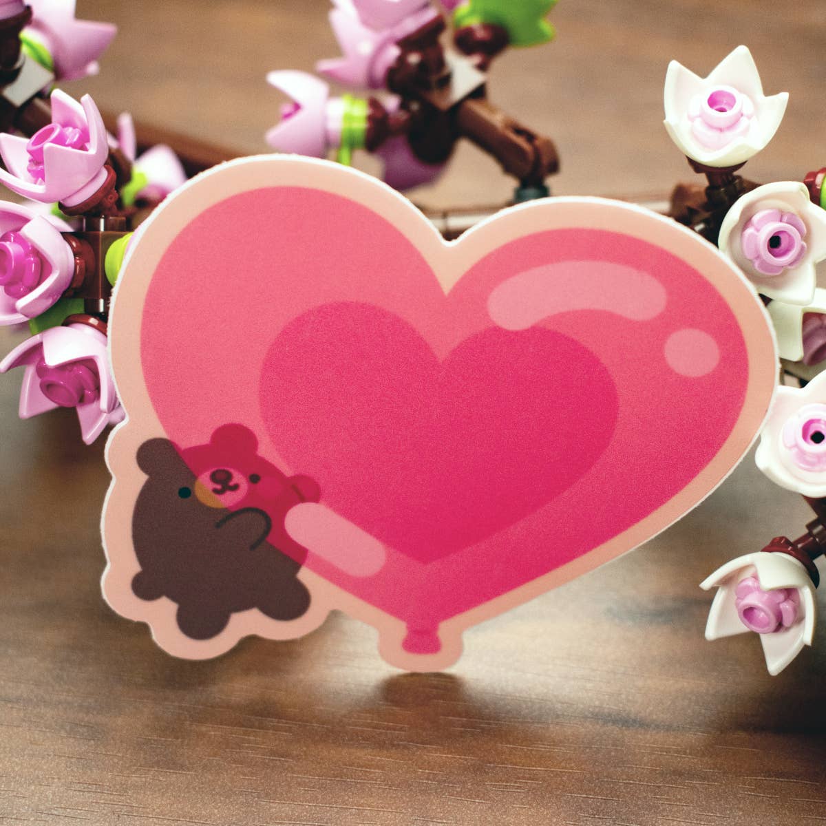 Laura Illustrates - Wholesale Sticker - Bear Hug Balloon Vinyl Sticker | Valentine's Day Sticker 1