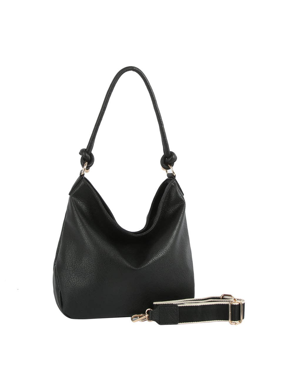 Handbag Factory Corp - Wholesale Shoulder Bag - Women's - Knotted Handle Slouch Shoulder Bag